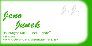 jeno junek business card